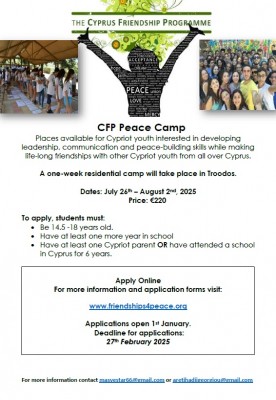 Join the Cyprus Friendship Programme Peace Camp 2025!